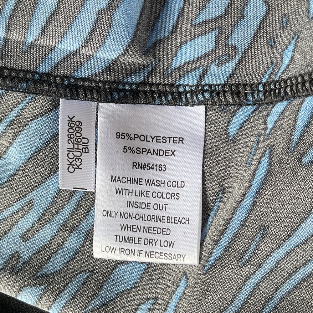 Calvin Klein Dress Blue Gray Patterned Preppy Cocktail Formal Business consign L - Picture 4 of 4